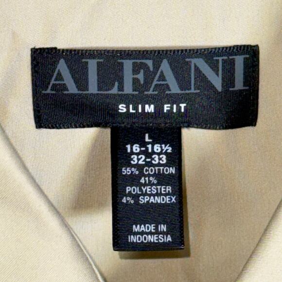 Alfani Men's Slim-Fit Temp Regulating Dress Shirt, Brown Rice 16-16.5 32-33 $65 - Picture 6 of 6